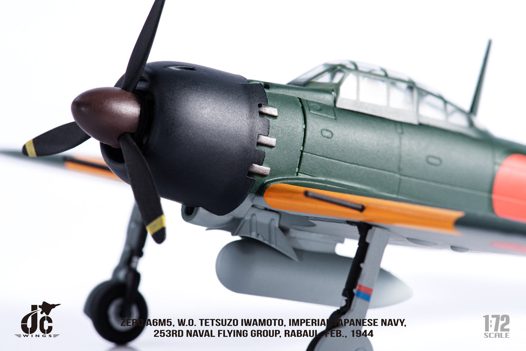 Mitsubishi Zero A6M5 W.O. Tetsuzo Iwamoto Imperial Japanese Navy 253rd Naval Flying Group 1944 Diecast 1:72 Scale Model - JC Wings JCW-72-ZERO-001