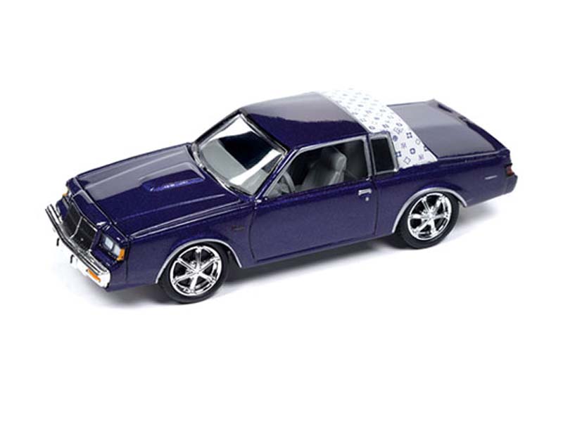 PRE-ORDER 1987 Buick Regal T-Type Custom – Metallic Purple w/ White Top Diecast 1:64 Scale Model - Johnny Lightning JLCP7475