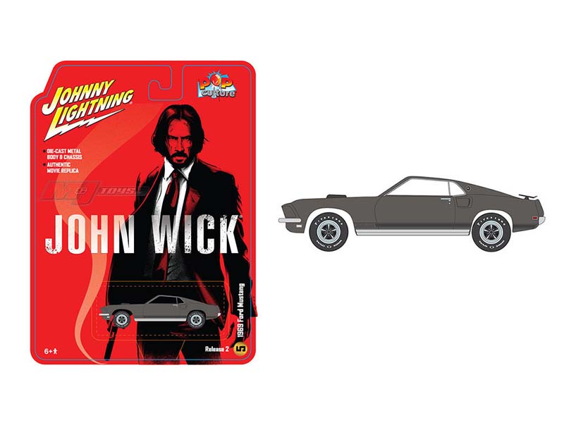 PRE-ORDER 1969 Ford Mustang Mach 1 - John Wick (Pop Culture 2024) Diecast 1:64 Scale Model - Johnny Lightning JLSP397