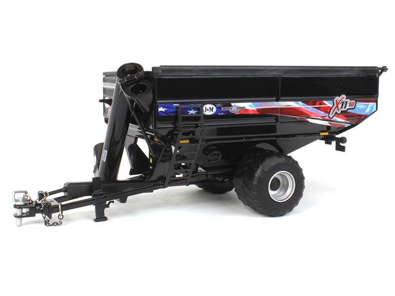 J&M X1112 Grain Cart w/ Single Wheels in Black w/ Patriotic Graphics Diecast 1:64 Scale Model - Spec Cast JMM027