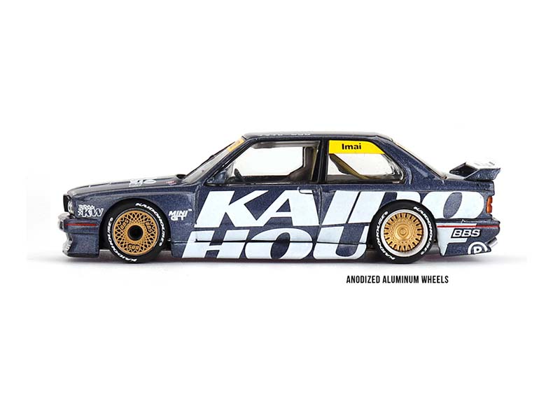 PRE-ORDER BMW M3 (E30) Kaido Works V1 – Dark Blue (Kaido House x Mini GT) Diecast 1:64 Scale Model - TSM KHMG154