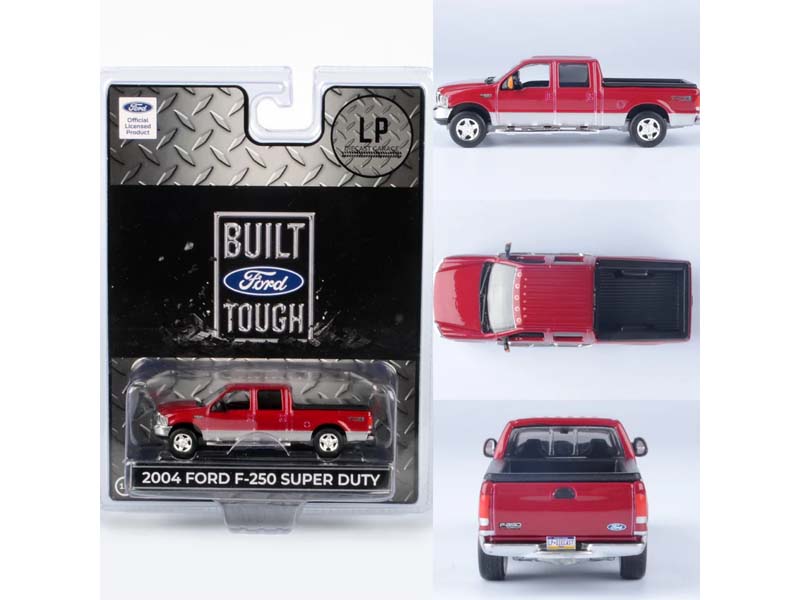 PRE-ORDER 2004 Ford F-250 Super Duty Crew Cab Truck Toreador Red / Silver 2 Tone (LP Diecast Garage Exclusive) Diecast 1:64 Scale Model - Motormax