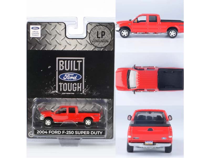 PRE-ORDER 2004 Ford F-250 Super Duty Crew Cab Truck Bright Red (LP Diecast Garage Exclusive) Diecast 1:64 Scale Model - Motormax