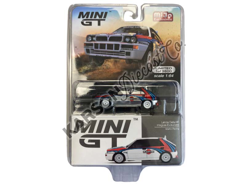 CHASE Lancia Delta HF Integrale Evoluzione - Martini Racing (Mini GT) Diecast 1:64 Scale Model Car - TSM MGT00300