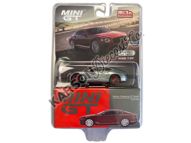 CHASE 2022 Bentley Continental GT Speed Candy Red (Mini GT) Diecast 1:64 Scale Model - True Scale Miniatures MGT00420