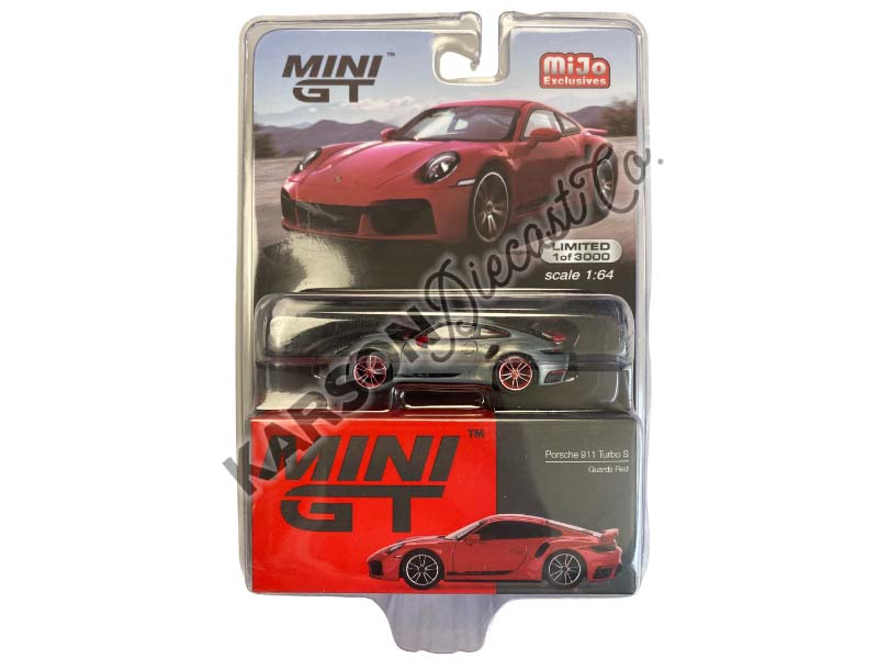 CHASE Porsche 911 Turbo S Guards Red (Mini GT) Diecast 1:64 Scale Model - True Scale Miniatures MGT00423