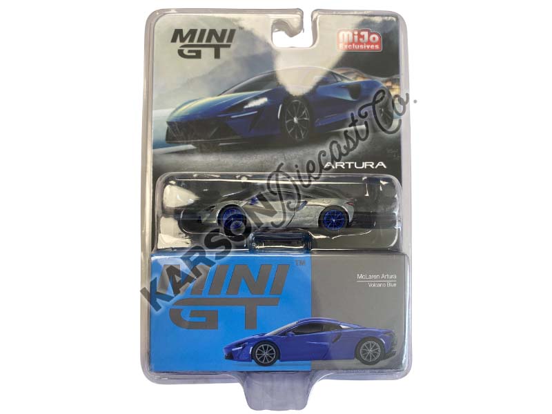 CHASE McLaren Artura Volcano Blue (Mini GT) Diecast 1:64 Model - True Scale Miniatures MGT00430