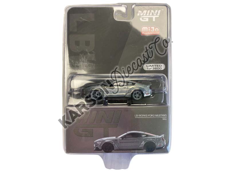 CHASE Ford Mustang GT LB-Works Grey - MiJo Exclusive (Mini GT) Diecast 1:64 Scale Model - TSM MGT00470