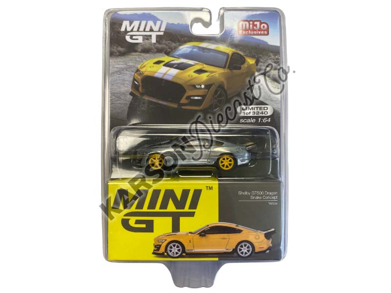 CHASE Ford Mustang Shelby GT500 Dragon Snake Concept Yellow (Mini GT) Diecast 1:64 Scale Model - TSM MGT00535