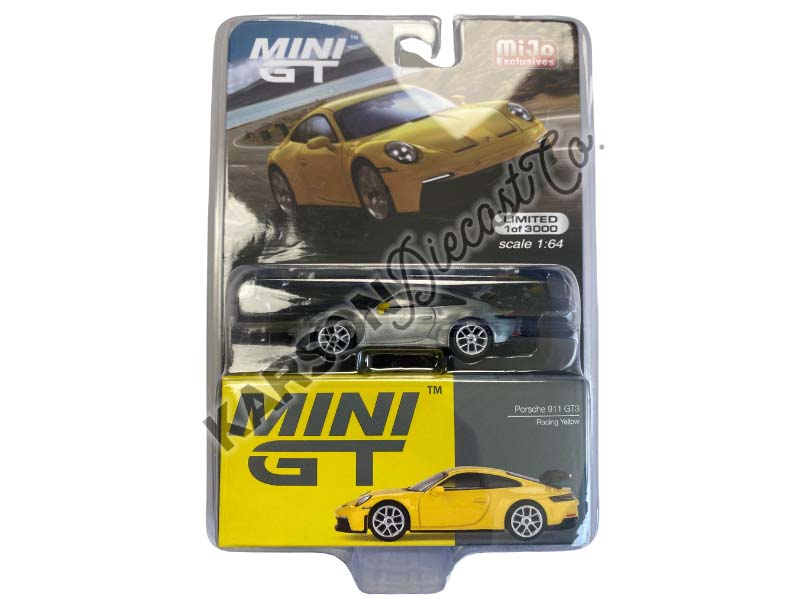 CHASE Porsche 911 (992) GT3 Racing Yellow (Mini GT) Diecast 1:64 Scale Models - TSM MGT00565