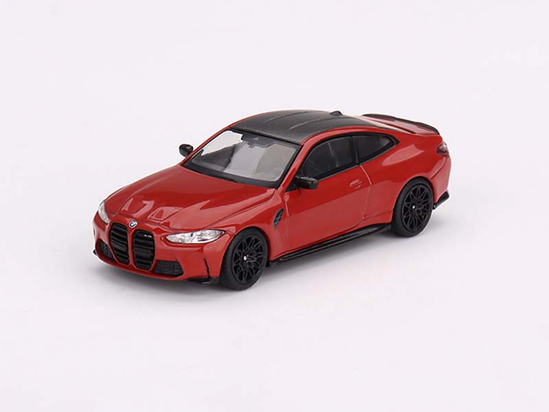 CHASE BMW M4 Competition (G82) Toronto Red Metallic LHD (Mini GT) Diecast 1:64 Scale Models - TSM MGT00566