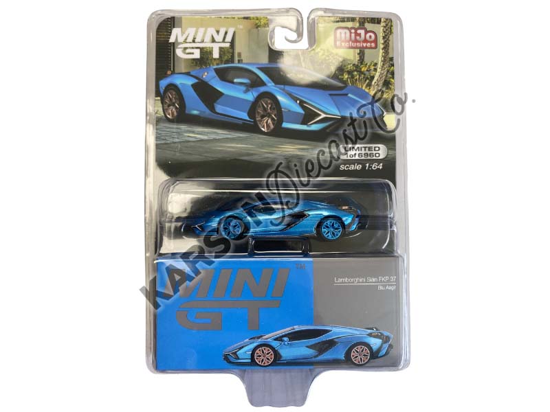 CHASE Lamborghini Sián FKP 37 Blu Aegir - MiJo Exclusive (Mini GT) Diecast 1:64 Scale Model - TSM MGT00573