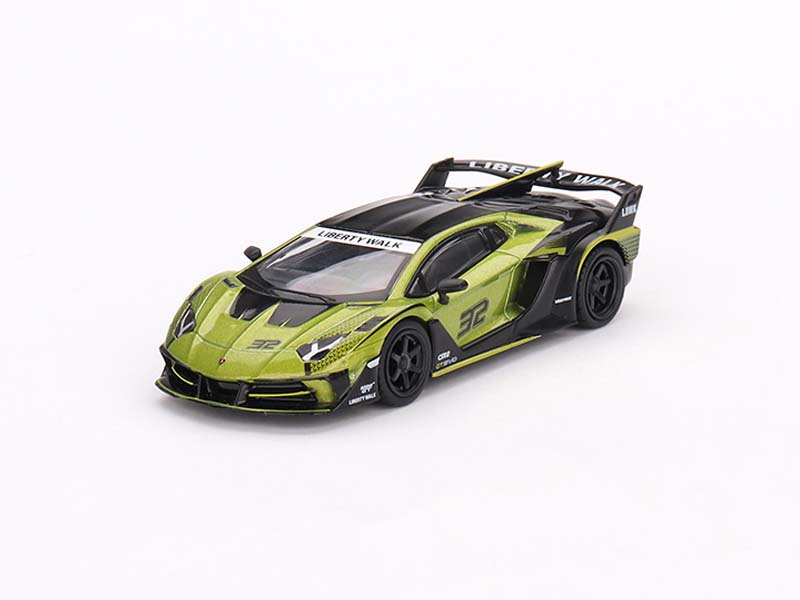 Lamborghini LB-Silhouette WORKS Aventador GT EVO Lime (Mini GT) Diecast 1:64 Scale Model - TSM MGT00605
