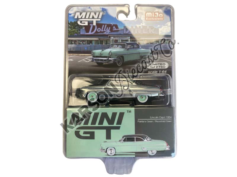 CHASE 1954 Lincoln Capri Parklane Green / Bloomfield Green (MINI GT) Diecast 1:64 Scale Model - TSM MGT00623