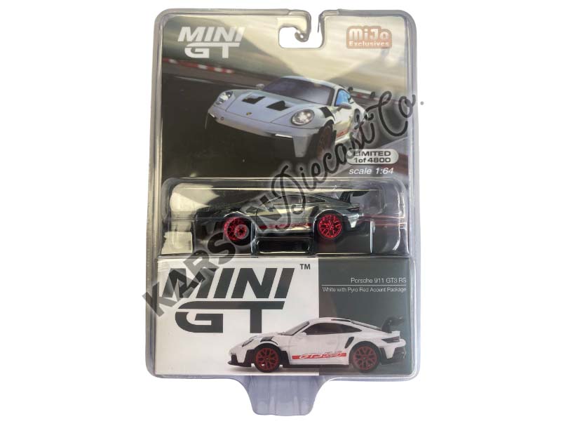 CHASE Porsche 911 (992) GT3 RS White w/ Pyro Red Accent Package (Mini GT) Diecast 1:64 Scale Model - TSM MGT00630