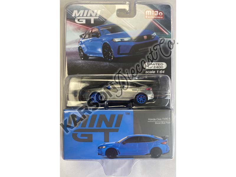 CHASE 2023 Honda Civic Type R Boost Blue Pearl (Mini GT) Diecast 1:64 Scale Model - TSM MGT00637