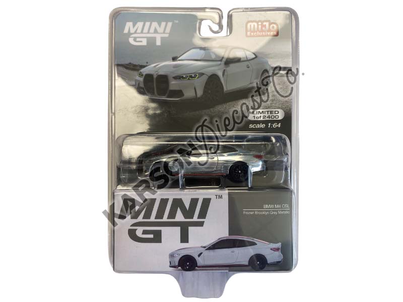 CHASE BMW M4 CSL - Frozen Brooklyn Grey Metallic (Mini GT) Diecast 1:64 Scale Model - TSM MGT00641