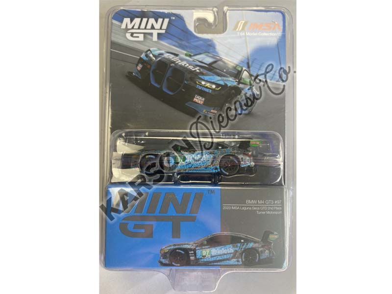 CHASE BMW M4 GT3 #97 Turner Motorsport IMSA 2023 Laguna Seca GTD 2nd Place (Mini GT) Diecast 1:64 Scale Model - TSM MGT00647