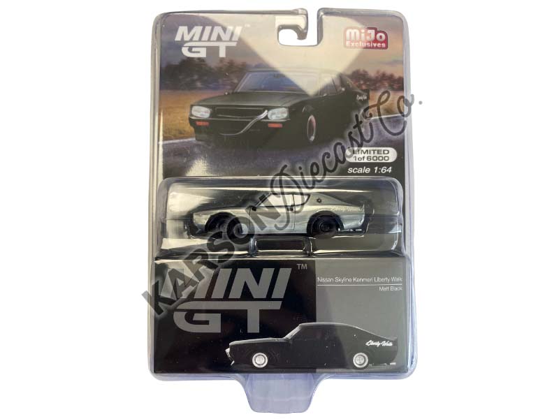 CHASE Nissan Skyline Kenmeri Liberty Walk – Matt Black (Mini GT) Diecast 1:64 Scale Model - TSM MGT00655