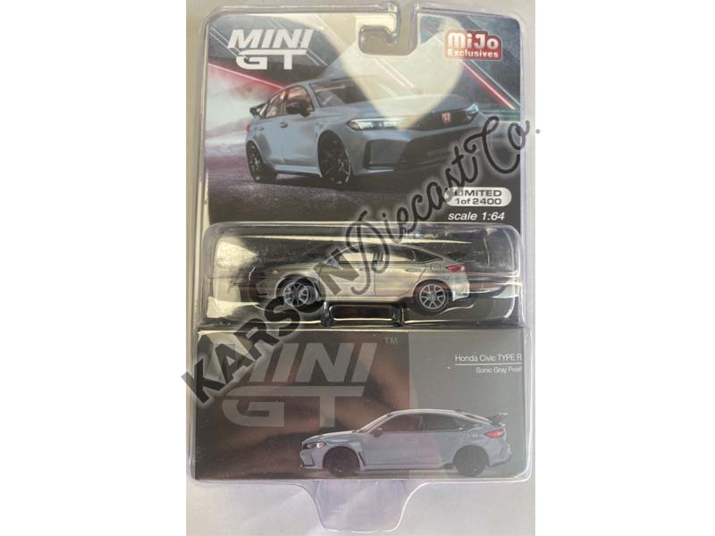 CHASE 2023 Honda Civic Type R Sonic Gray Pearl (Mini GT) Diecast 1:64 Scale Model - TSM MGT00659