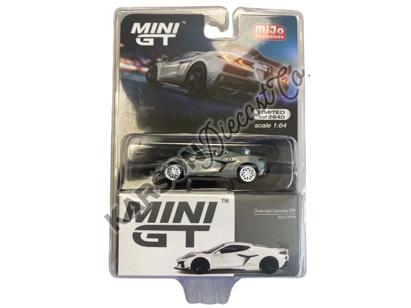 CHASE 2023 Chevrolet Corvette Z06 Arctic White (Mini GT) Diecast 1:64 Scale Model - TSM MGT00677