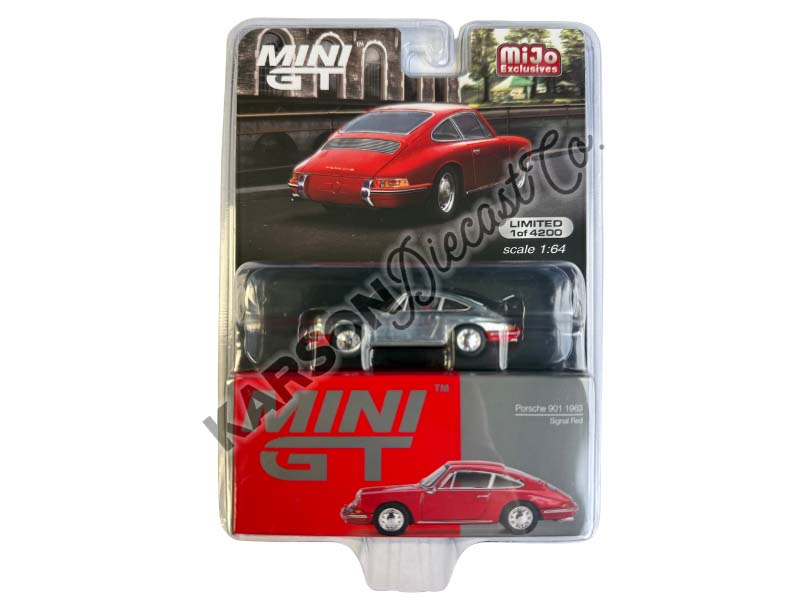 CHASE 1963 Porsche 901 Signal Red – Mijo Exclusives (Mini GT) Diecast 1:64 Scale Model - TSM MGT00695