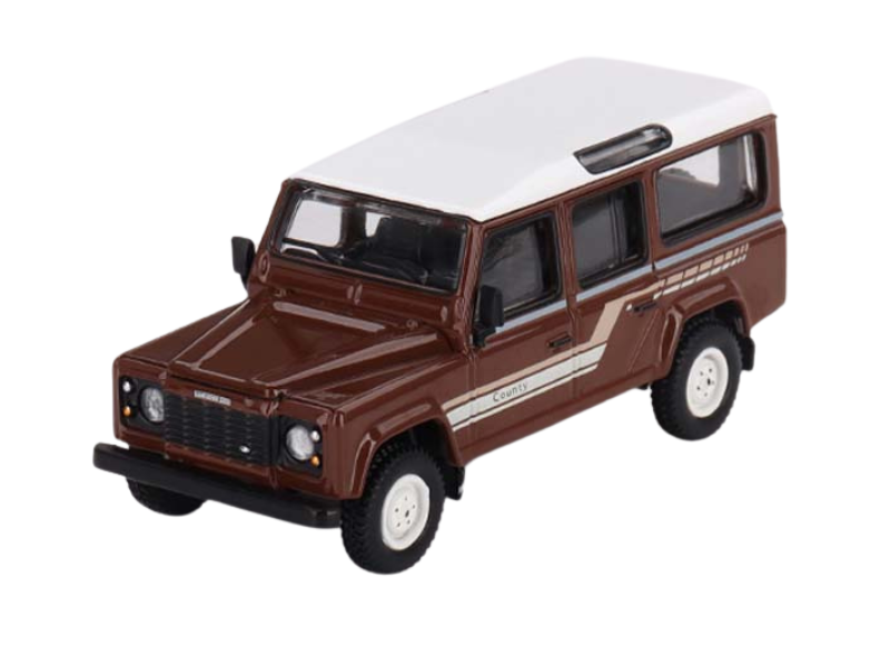 1985 Land Rover Defender 110 County Station Wagon Russet Brown – Mijo Exclusives (Mini GT) Diecast 1:64 Scale Model - TSM MGT00734