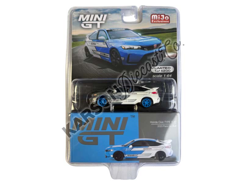 CHASE Honda Civic Type R #3 2023 Pace Car – Blue (Mini GT) Diecast 1:64 Scale Model - TSM MGT00753