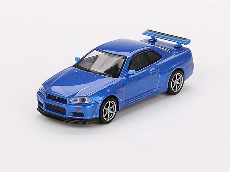 PRE-ORDER Nissan Skyline GT-R (R34) V-Spec – Bayside Blue (Mini GT) Diecast 1:64 Scale Model - TSM MGT00759