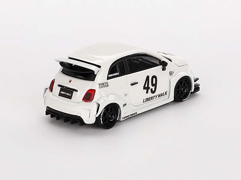 PRE-ORDER Abarth 595 Gara White (LB-WORKS x Abas Works) Diecast 1:64 Scale Model - TSM MGT00809