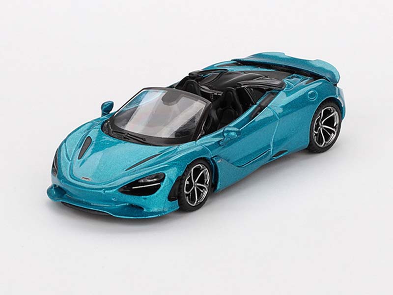 PRE-ORDER McLaren 750S Spider Belize Blue LHD (Mini GT) Diecast 1:64 Scale Model - TSM MGT00812