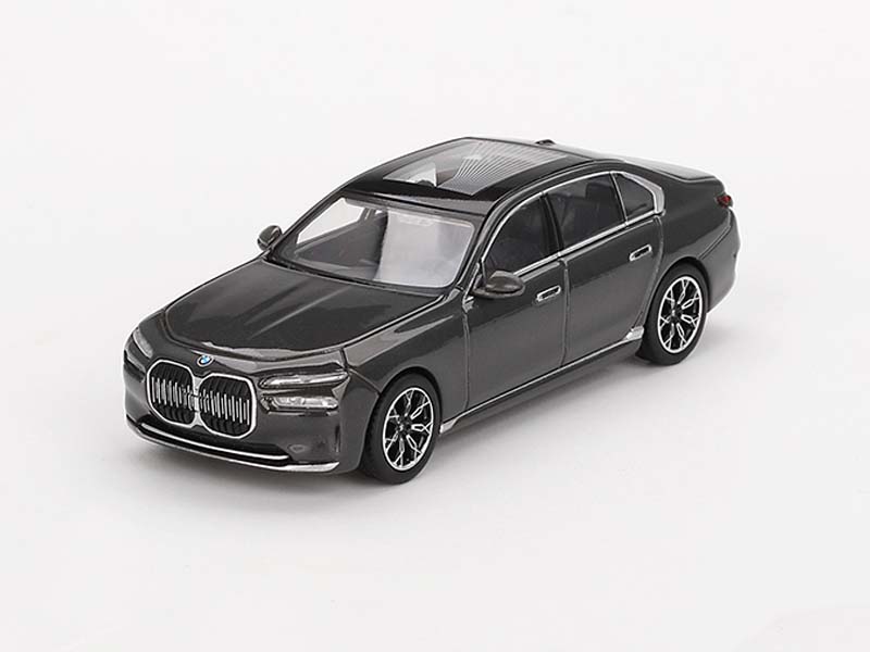 PRE-ORDER BMW i7 xDrive60 – Dravit Grey – LHD (Mini GT) Diecast 1:64 Scale Model - TSM MGT00818