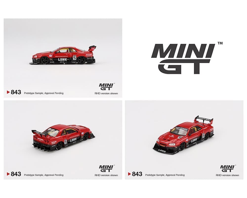 PRE-ORDER Nissan LB-ER34 Super Silhouette SKYLINE – Red/Black (Mini GT) Diecast 1:64 Scale Model - TSM MGT00843