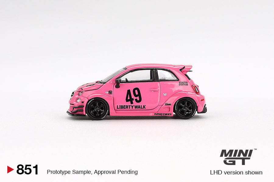 PRE-ORDER ABARTH 595 LB-WORKS x Abas Works Pink (Mini GT) Diecast 1:64 Scale Model - TSM MGT00851