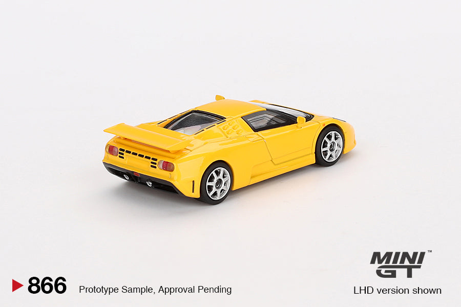 PRE-ORDER Bugatti EB110 Super Sport Giallo Bugatti – Yellow (Mini GT) Diecast 1:64 Scale Model - TSM MGT00866