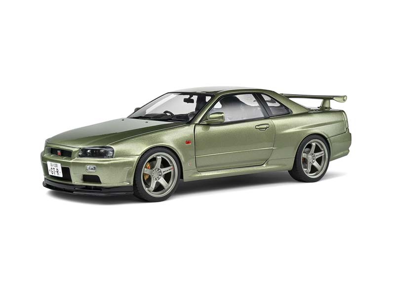 PRE-ORDER 1999 Nissan Skyline GT-R (R34) - Green Metallic Diecast 1:18 Scale Model - Solido S1804308