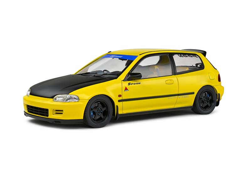 PRE-ORDER 1991 Honda Civic (EG6) Spoon Version - Yellow Carnival Diecast 1:18 Scale Model - Solido S1810402