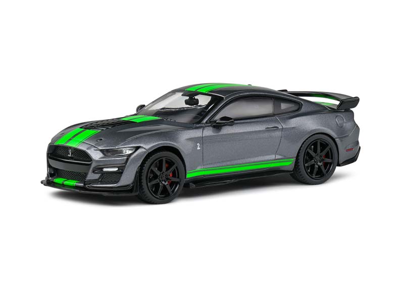 Ford Mustang Shelby GT500 - Grey w/ Neon Green Stripes Diecast 1:43 Scale Model - Solido S4311504