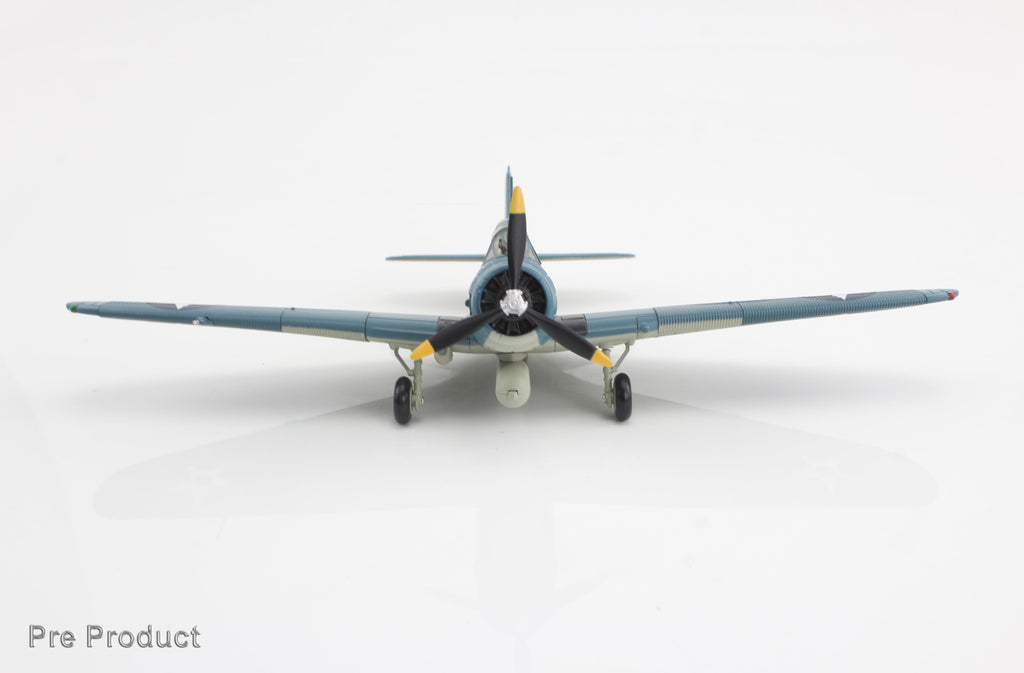 Douglas TBD-1 Devastator Battle of Coral Sea T-1, Lt. Cdr. James Brett VT-2 USS Lexington May 1942 Diecast 1:72 Scale Model - Hobby Master SM8011