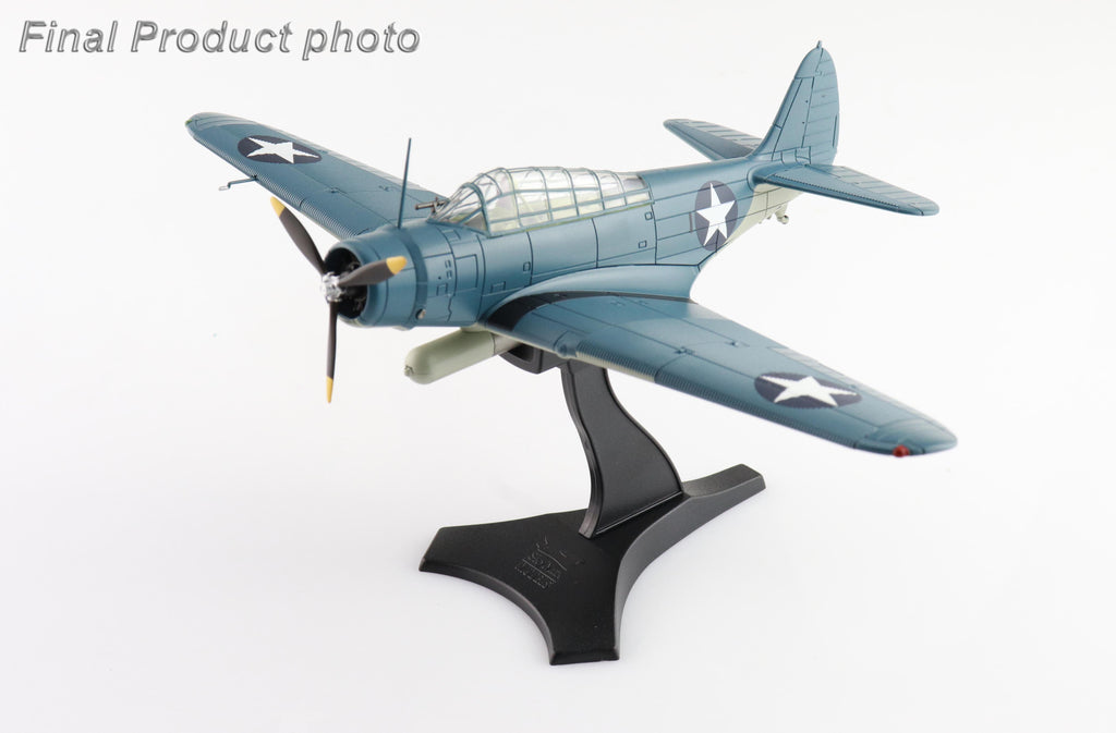 Douglas TBD-1 Devastator Battle of Midway Black 1 Lt Cdr EE Lindsey VT-6 USS Enterprise 4th June 1942 Diecast 1:72 Scale Model - Hobby Master SM8012