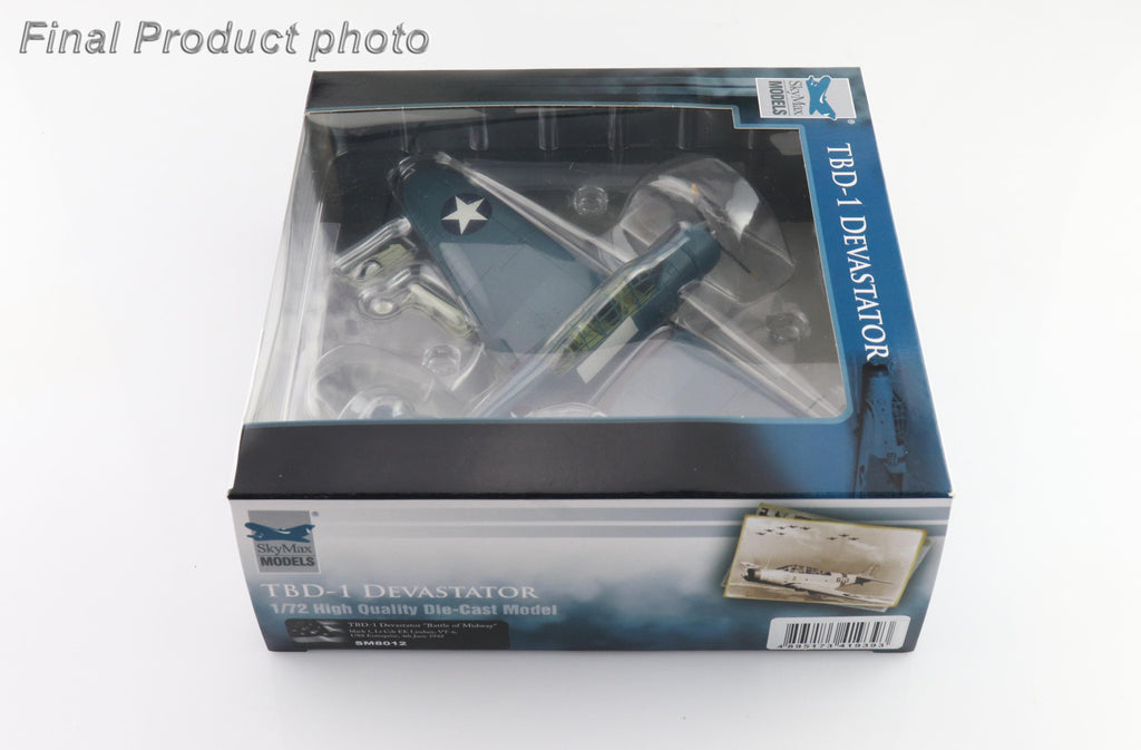 Douglas TBD-1 Devastator Battle of Midway Black 1 Lt Cdr EE Lindsey VT-6 USS Enterprise 4th June 1942 Diecast 1:72 Scale Model - Hobby Master SM8012