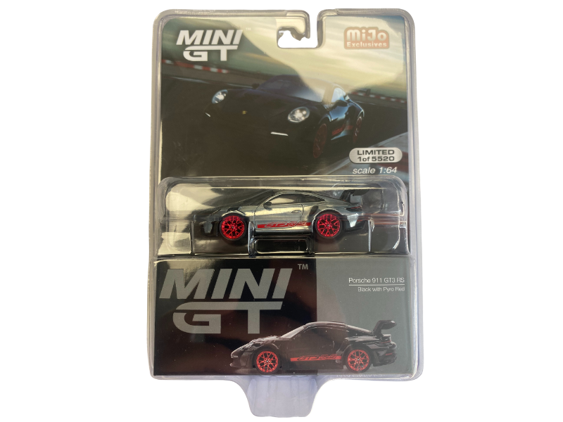 CHASE Porsche 911 (992) GT3 RS Black w/ Pyro Red (Mini GT) Diecast 1:64 Scale Model - TSM MGT00681