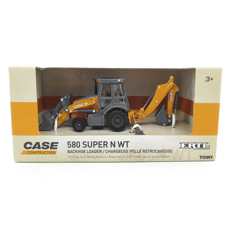 Case 580 Super N WT Backhoe Loader Diecast 1:50 Scale Model - ERTL ZFN14991