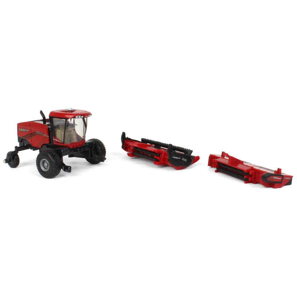 Case IH WD2505 Windrower w/ RD165 Rotary Head and Sickle Bar Head Diecast 1:64 Scale Model - ERTL ZFN44282