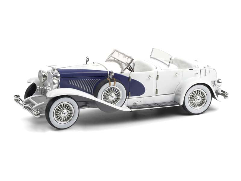 Duesenberg II SJ - White and Blue (Top-Down) Diecast 1:18 Scale Model - Greenlight 13589