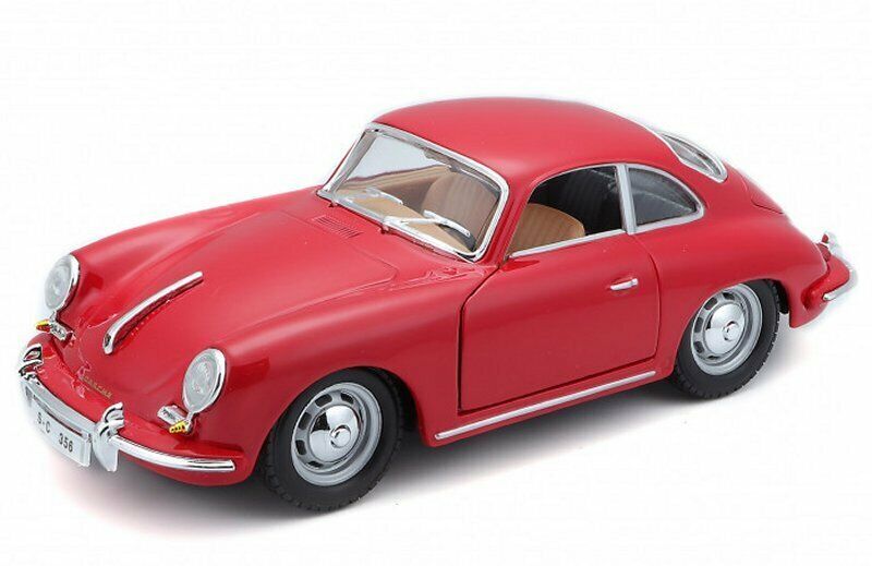 1961 Porsche 356 B Coupe - Red Diecast 1:24 Scale Model - Bburago 2207 ...