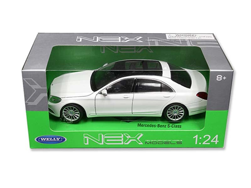 2014 Mercedes-Benz S Class White (NEX) Diecast 1:24 Scale Models - Welly 24051WH