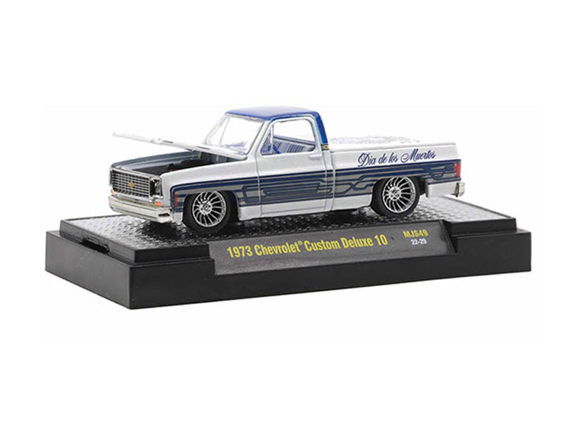 CHASE 1973 Chevrolet Custom Deluxe 10 - Dias De Los Muertos (MiJo Exclusives) Diecast 1:64 Scale Model - M2 Machines 31500-MJS49