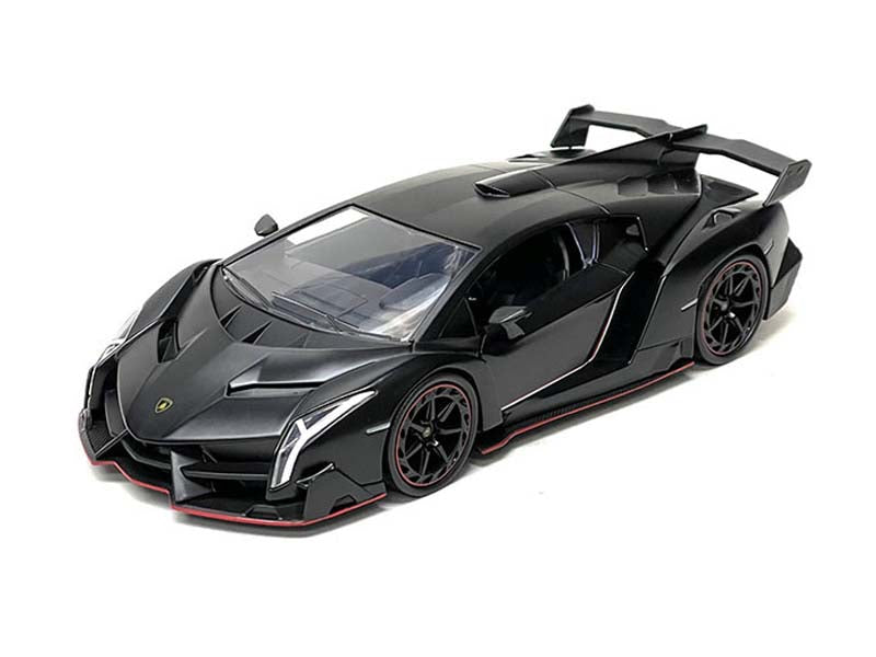 Lamborghini Veneno - Matte Black (Hyper-Spec) Diecast 1:24 Scale Model ...