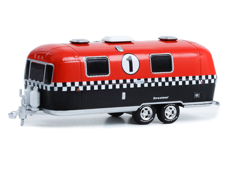 CHASE 1971 Airstream Double-Axle Land Yacht Safari - Custom Firestone Racing #1 (Hitched Homes Series 13) Diecast 1:64 Scale Model - Greenlight 34130C